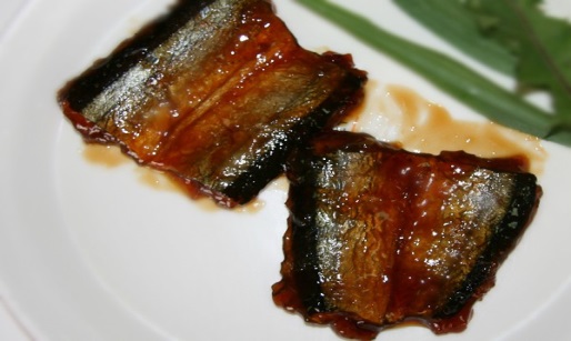 Fried saury cooked